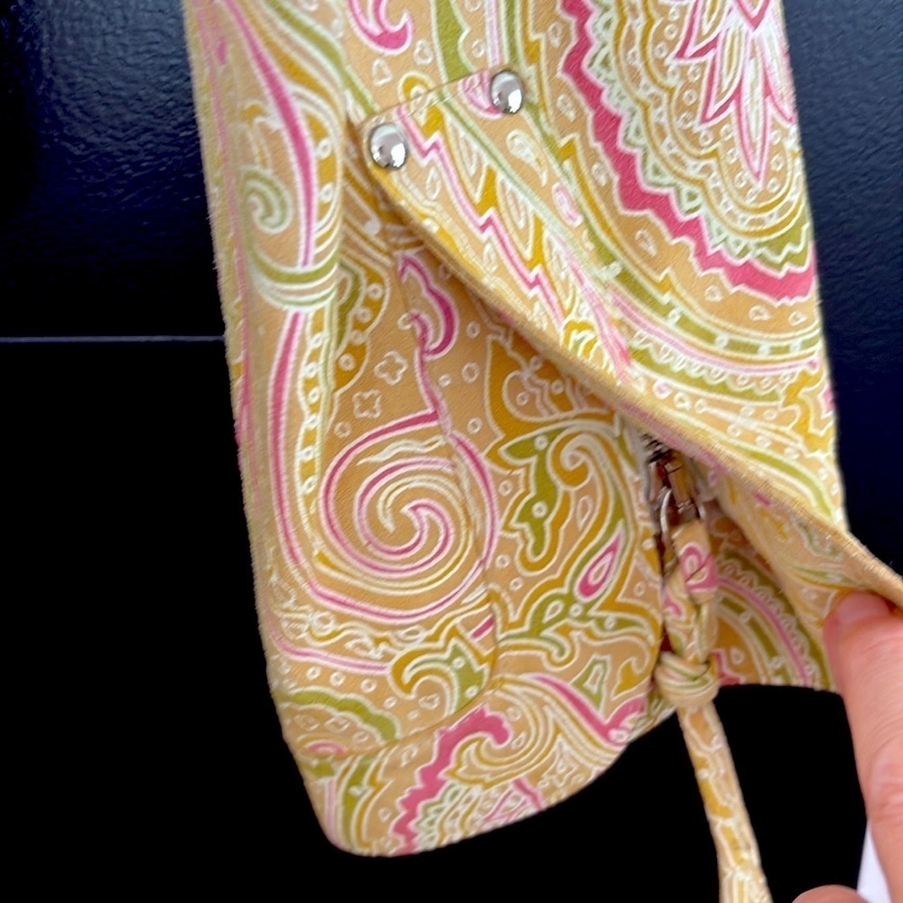 Carlisle Suede Paisley Blazer/Green/Pink/Tan/White. Snaps/Zippers. Size 6 - Picture 5 of 12